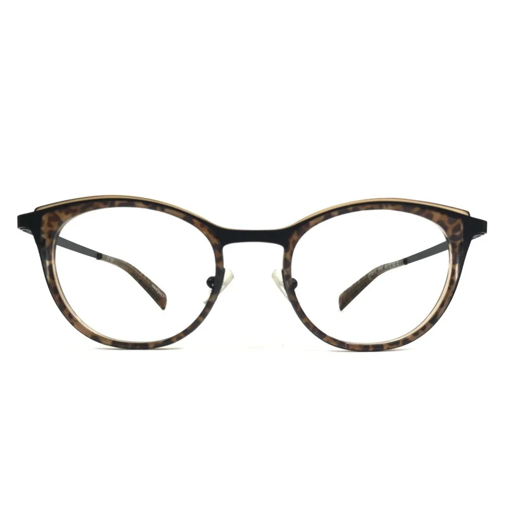 J. F. Rey Eyeglasses Frames JF2873 9080 Black Brown Leopard Print 48-19-143